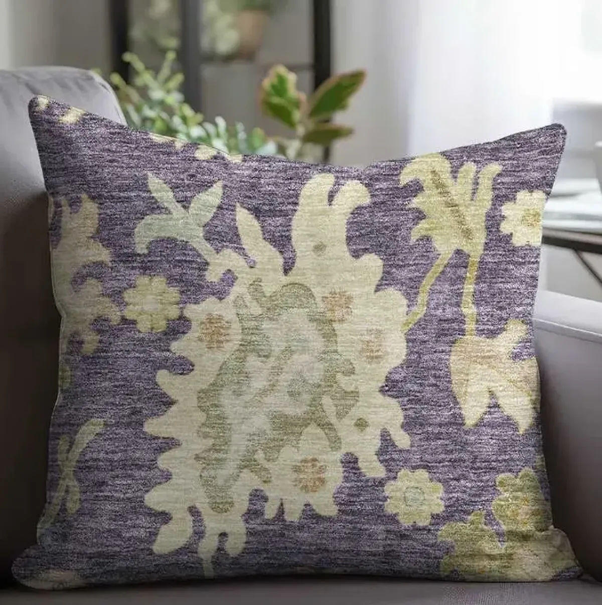 Dalyn Rug Company Hatay Eggplant 18"x18" Feather Throw Pillow