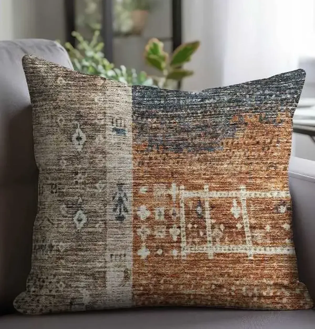 Dalyn Rug Company Karaj Brown 22"x22" Style 2 Feather Throw Pillow