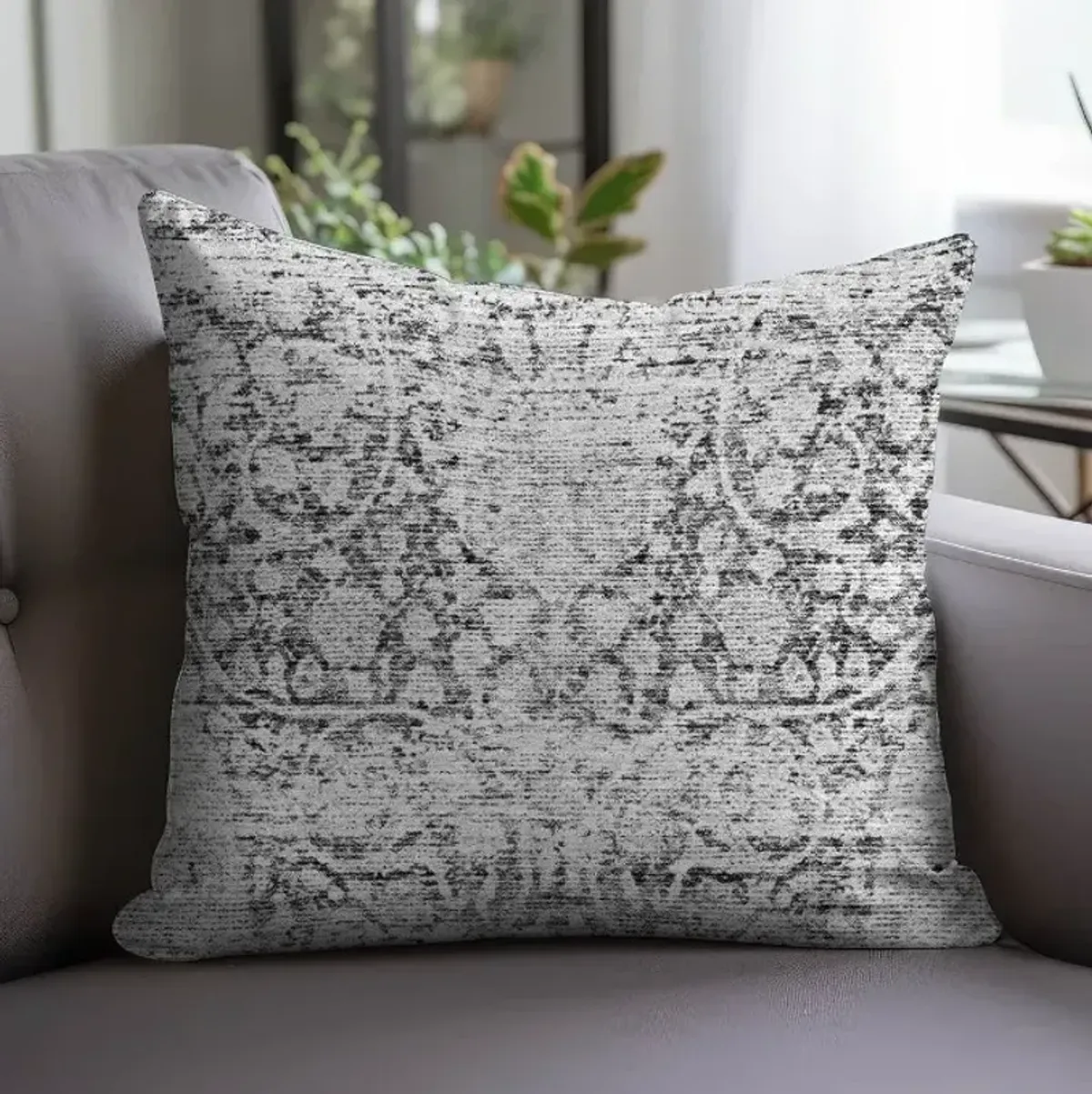 Dalyn Rug Company Karaj Gray 22"x22" Style 2 Feather Throw Pillow