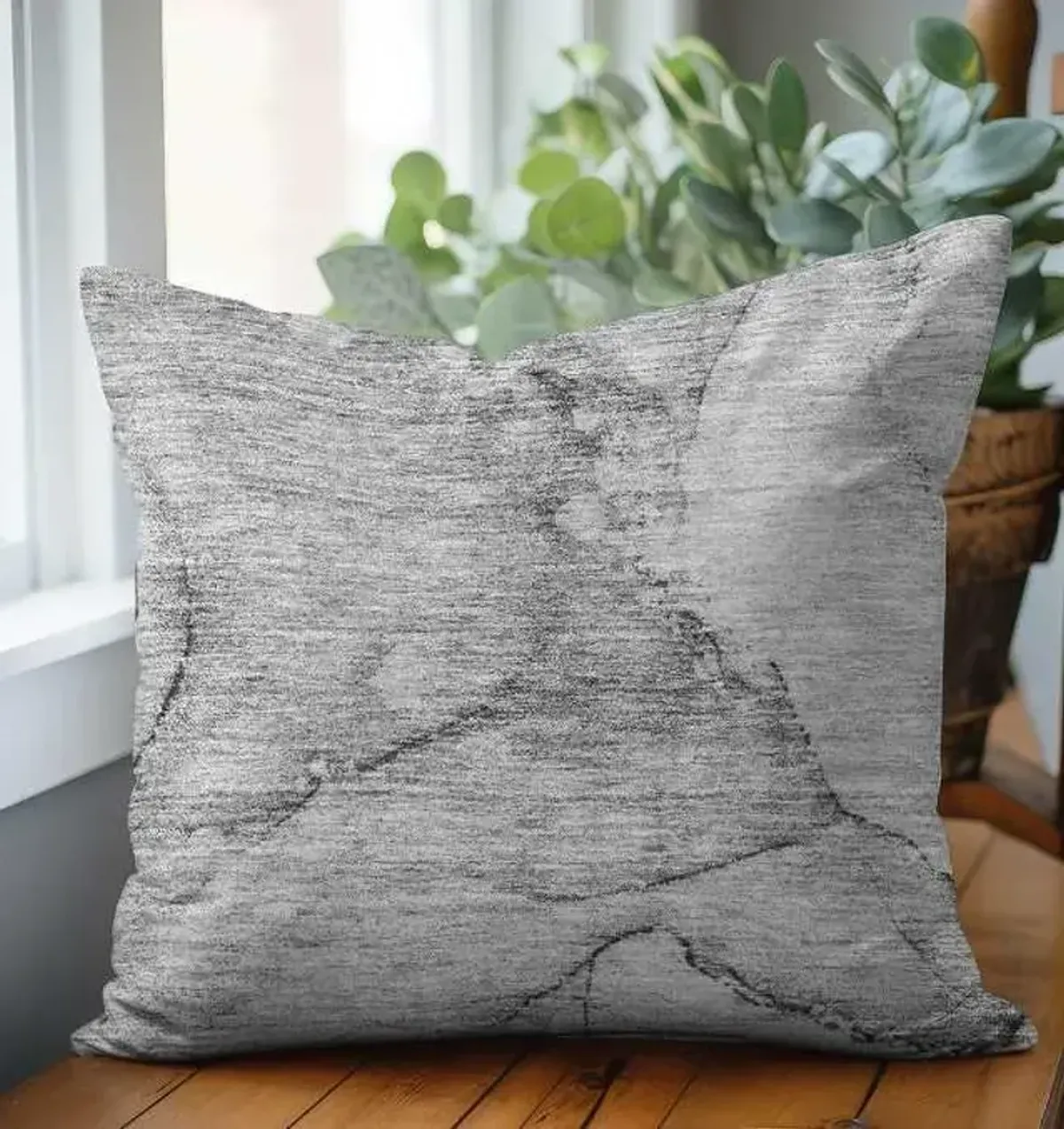 Dalyn Rug Company Odyssey Gray 22"x22" Feather Throw Pillow