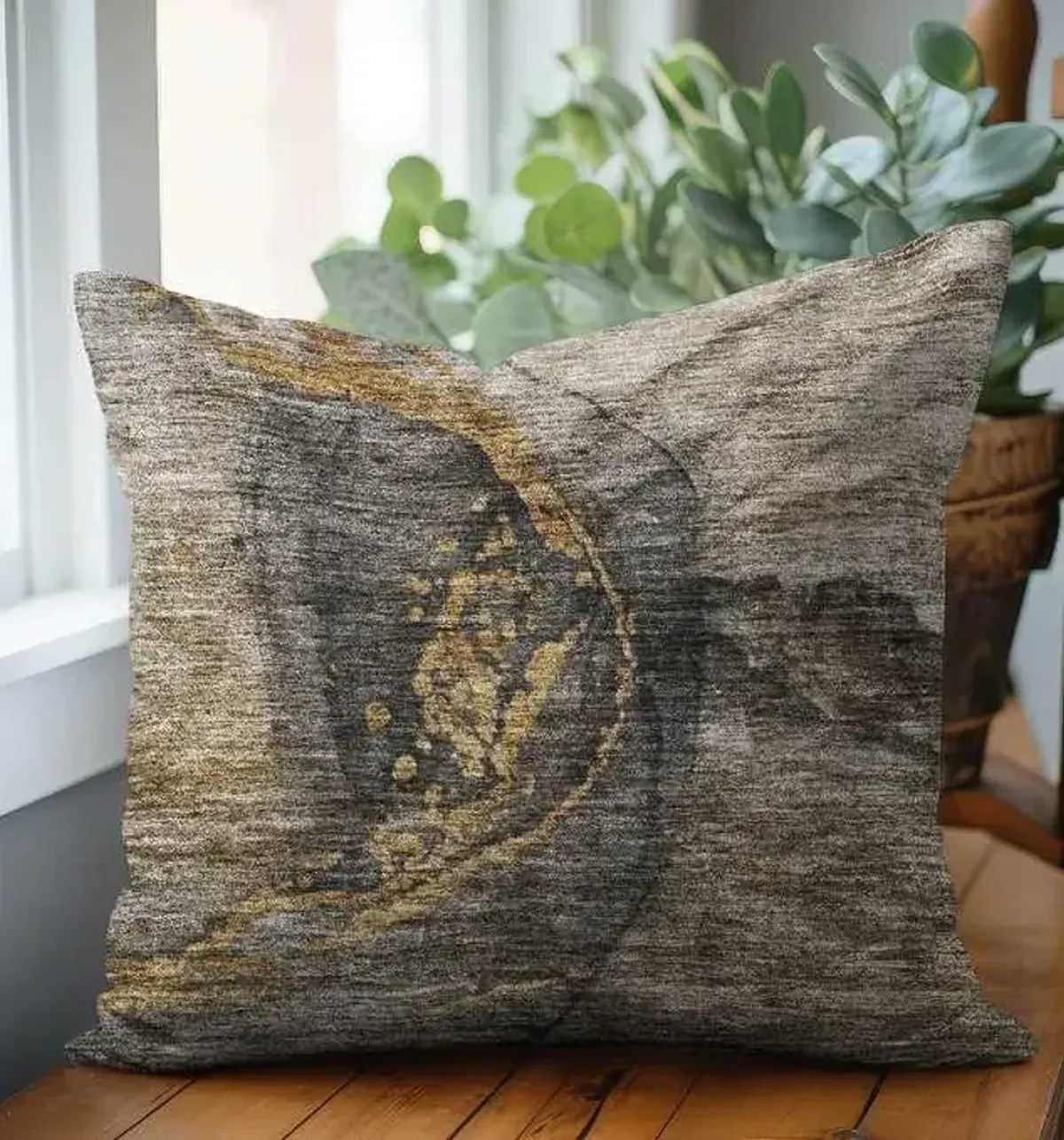 Dalyn Rug Company Odyssey Beige 18"x18" Style 3 Feather Throw Pillow