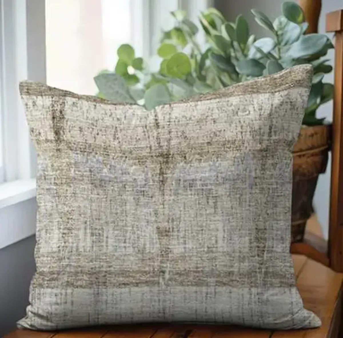 Dalyn Rug Company Trevi Taupe 22"x22" Style 4 Feather Throw Pillow