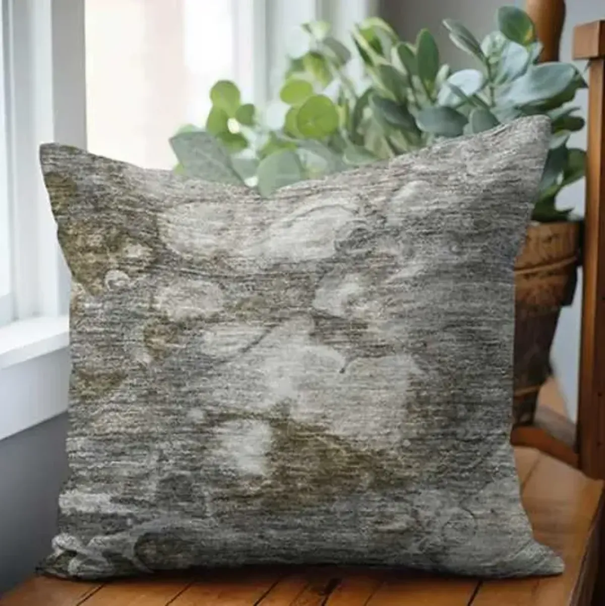Dalyn Rug Company Trevi Taupe 22"x22" Style 9 Feather Throw Pillow