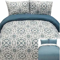 Signature Design by Ashley® Adason Blue/White King Comforter Set