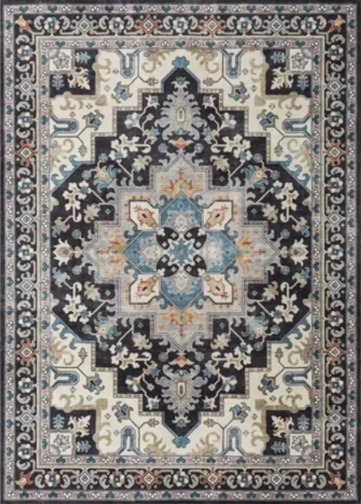 Signature Design by Ashley® Leningston Black/Blue/Cream 5'x7' Area Rug