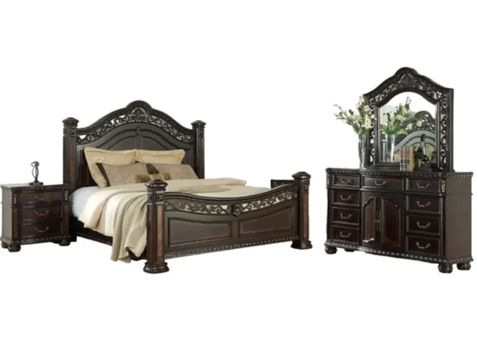 Steve Silver Co. Monte Carlo 4-Piece Cocoa Queen Bedroom Set