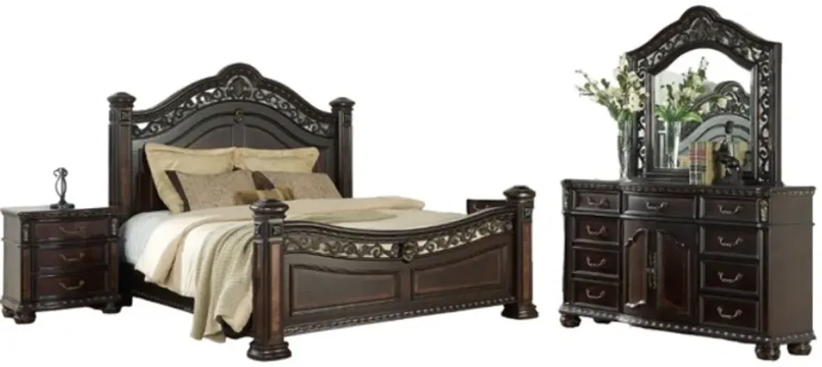 Steve Silver Co. Monte Carlo 4-Piece Cocoa Queen Bedroom Set