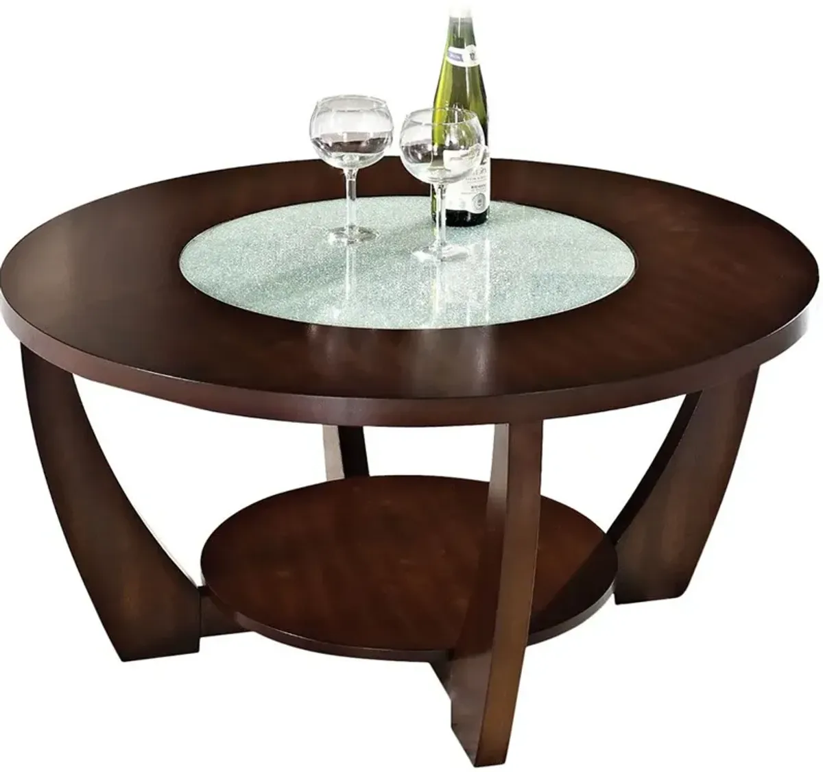 Steve Silver Co. Rafael Merlot Cherry Cocktail Table with Glass Top Insert