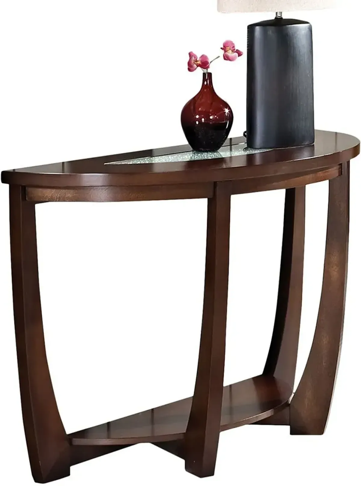 Steve Silver Co. Rafael Merlot Cherry Sofa Table with Glass Top Insert