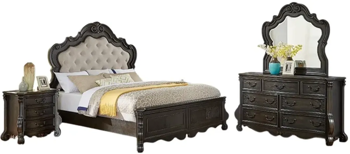 Steve Silver Co. Rhapsody 4-Piece Molasses King Panel Bedroom Set