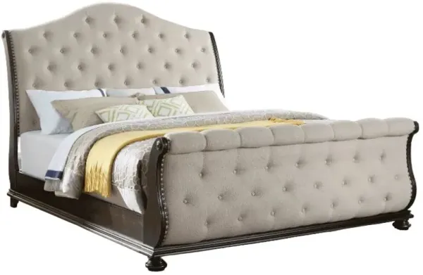 Steve Silver Co. Rhapsody Beige/Molasses Queen Sleigh Bed