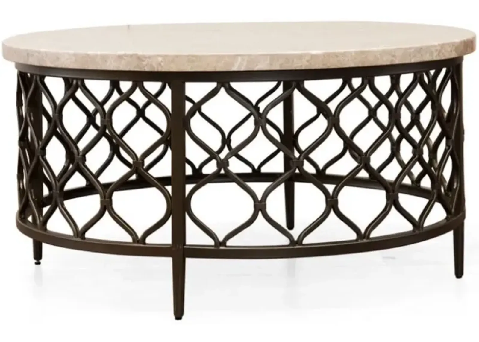 Steve Silver Co. Roland White Marble Top Cocktail Table with Bronze Base