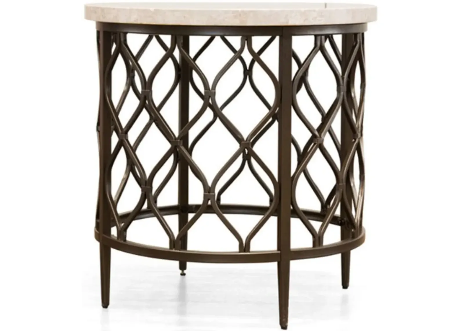 Steve Silver Co. Roland White Marble Top End Table with Bronze Base