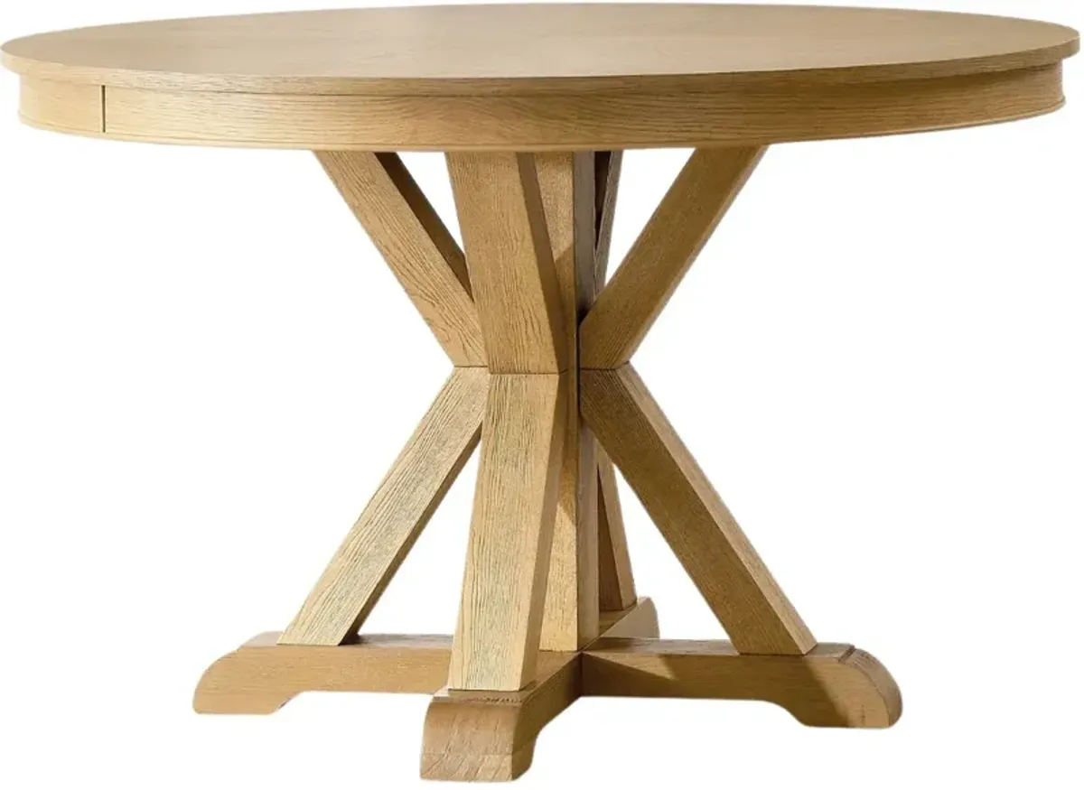 Steve Silver Co. Rylie Natural Round Dining Table with Folding Game Top