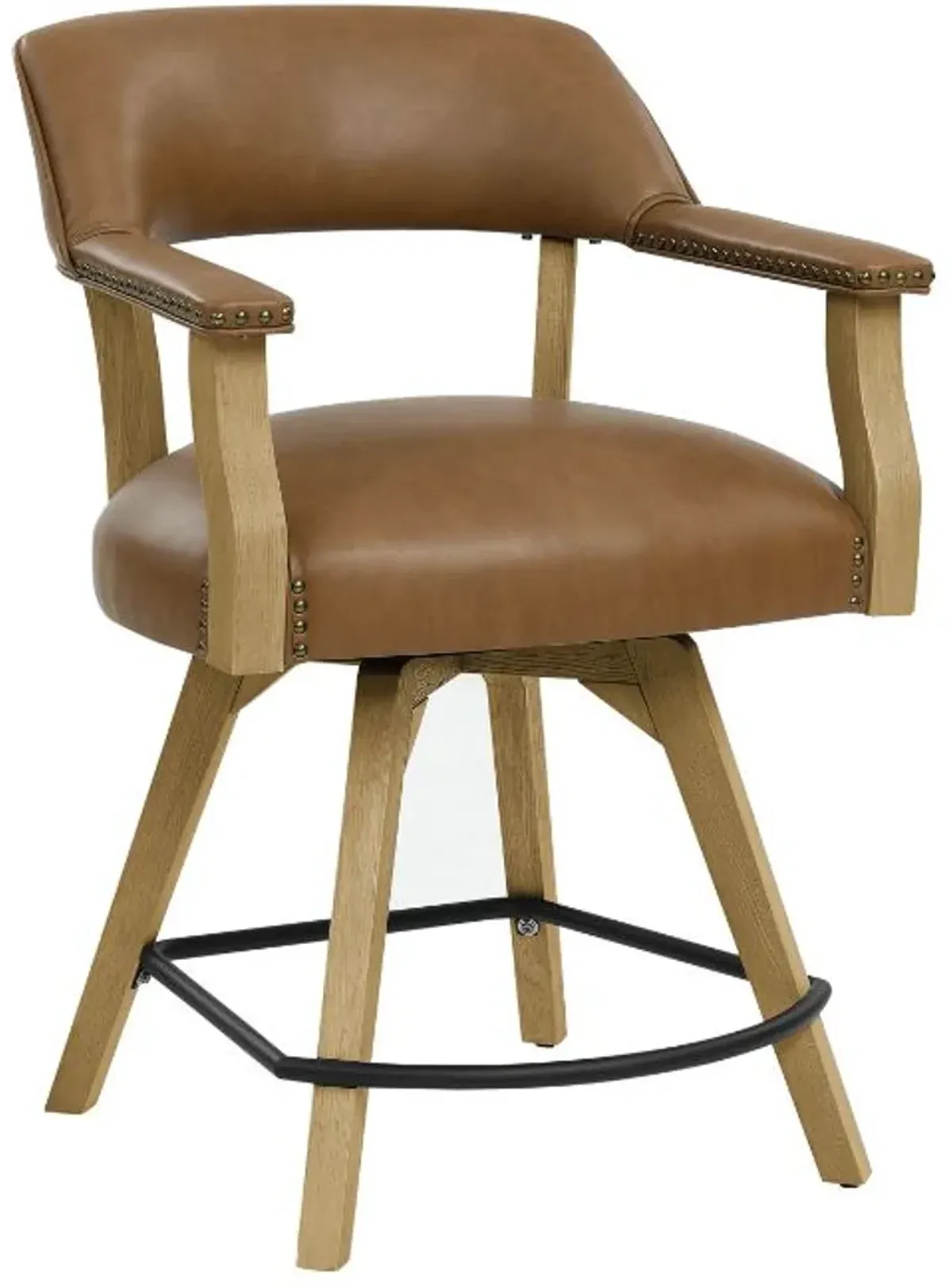 Steve Silver Co. Rylie Camel Vegan Leather/Natural Counter Captains Chair