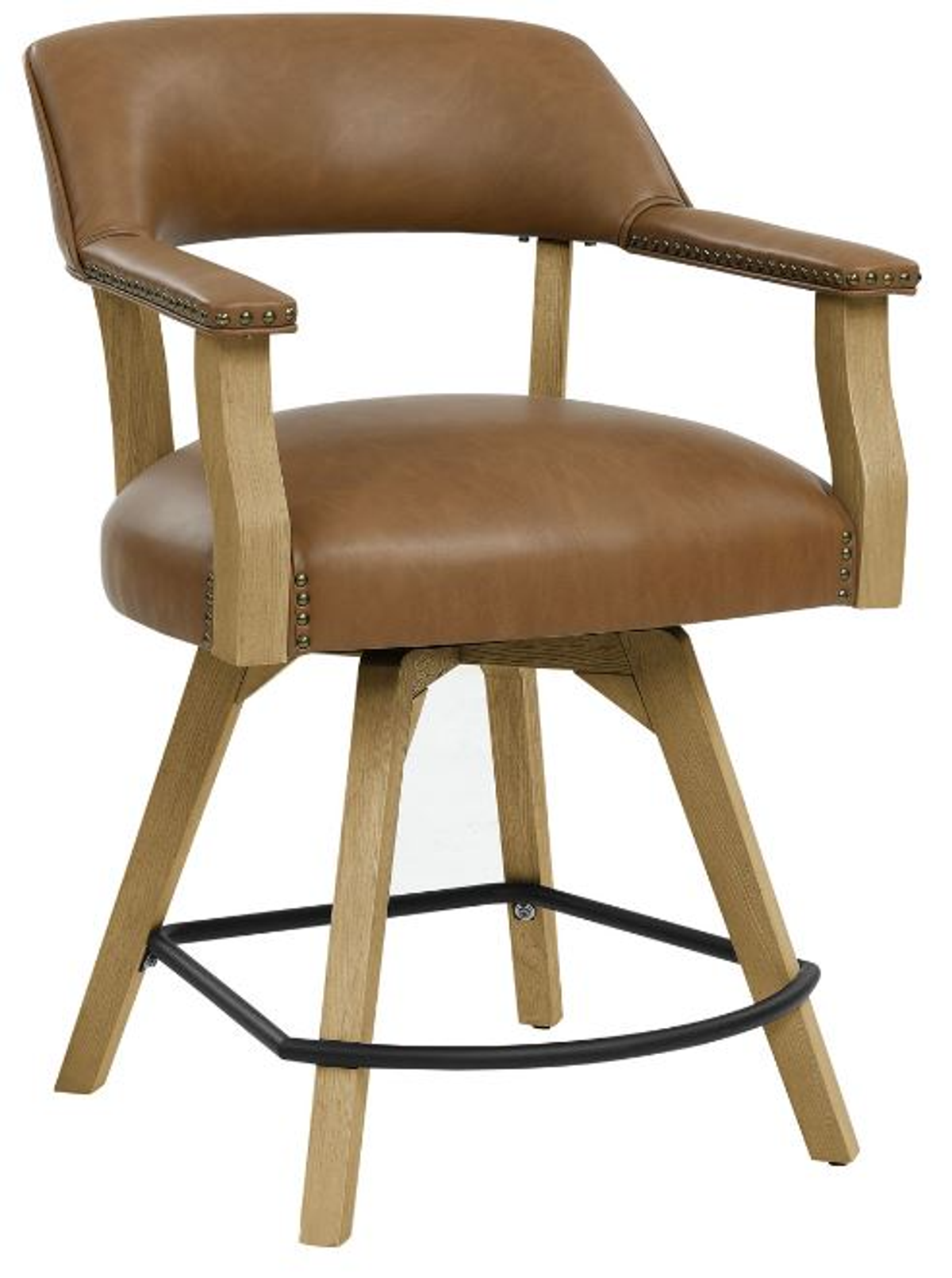 Steve Silver Co. Rylie Camel Vegan Leather/Natural Counter Captains Chair