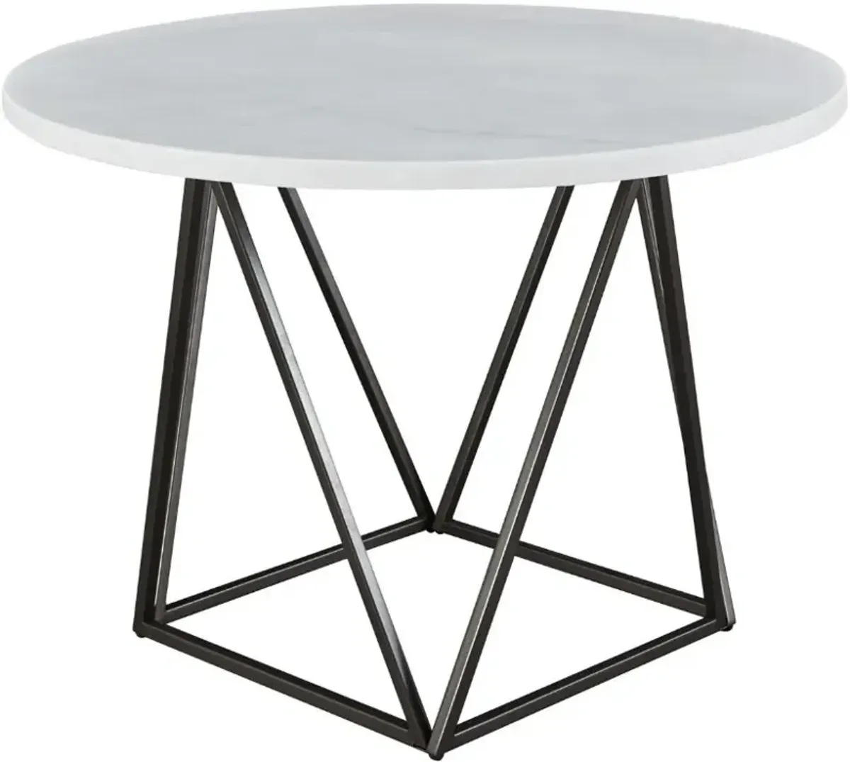 Steve Silver Co. Ramona White Dining Table with Dark Bronze Base