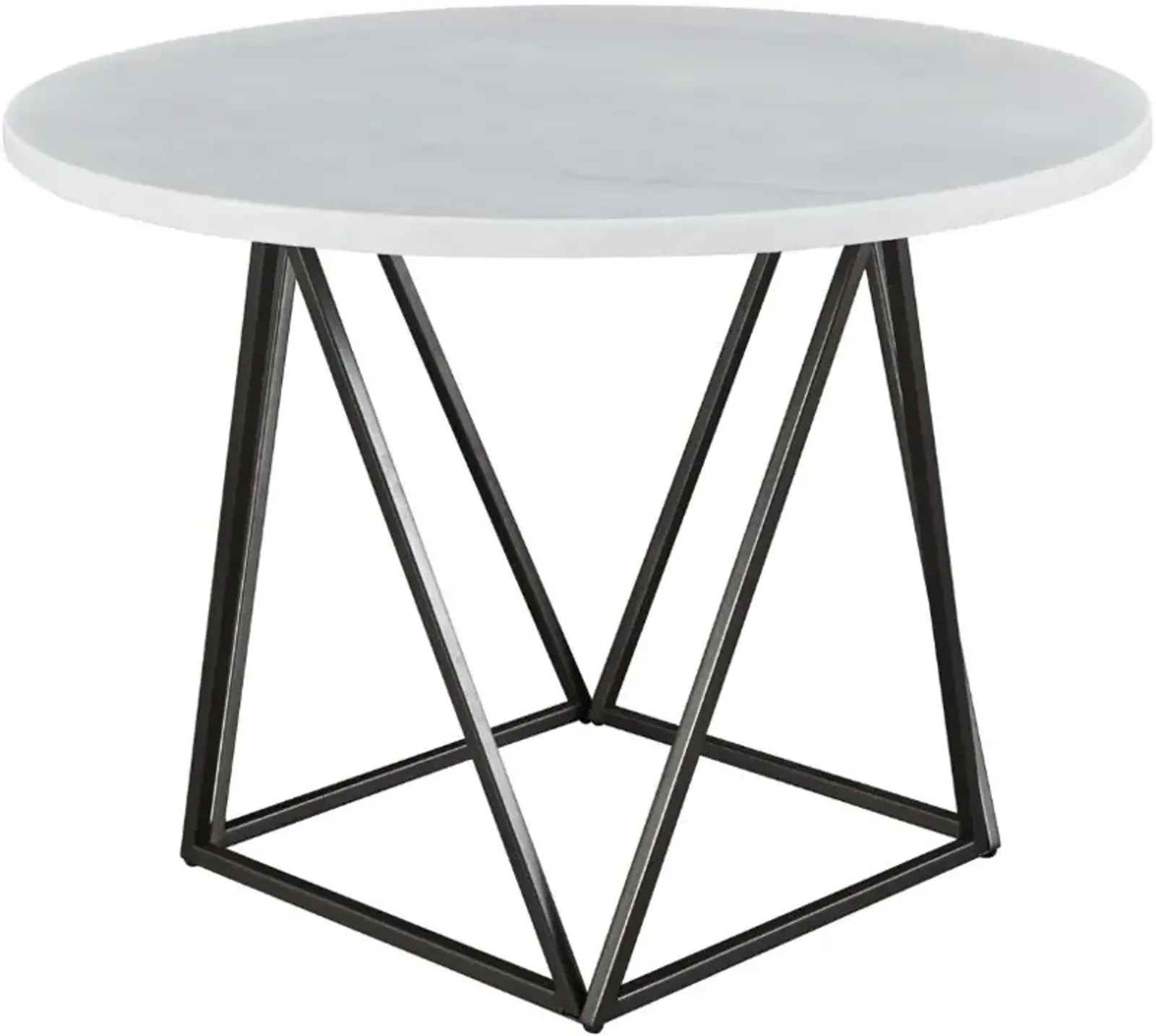 Steve Silver Co. Ramona White Dining Table with Dark Bronze Base