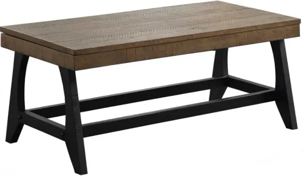 Steve Silver Co. Ralston Caramel Cocktail Table with Ebony Base