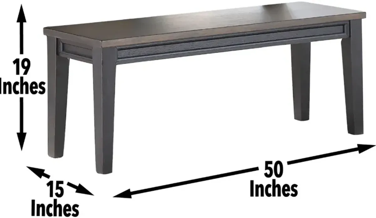 Steve Silver Co. Raven Noir Ebony/Driftwood Bench