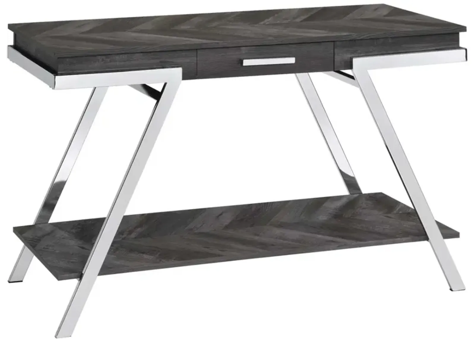 Steve Silver Co. Roma Shadow Grey Sofa Table with Chrome Frame