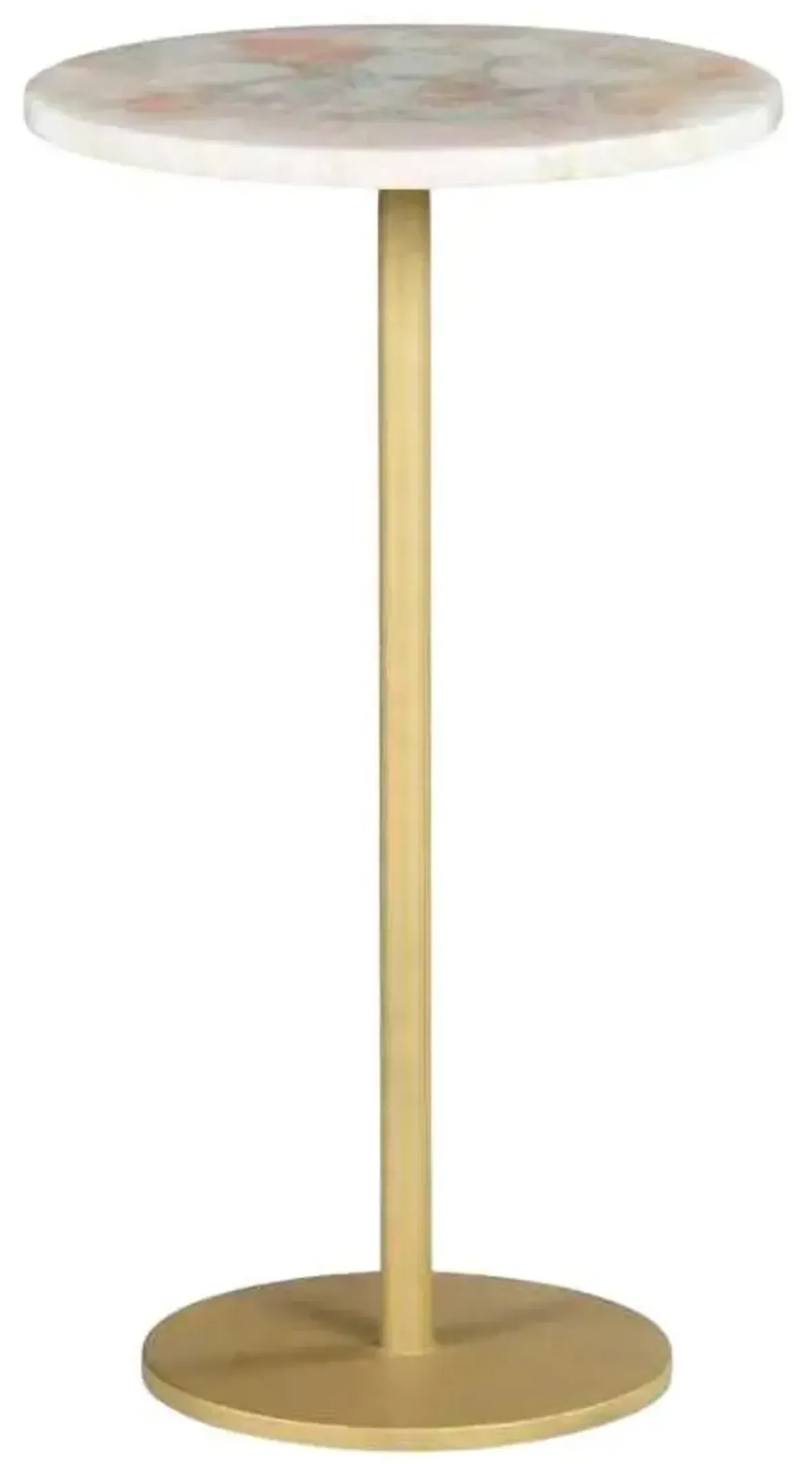 Steve Silver Co. Rosie Pink Chairside Table with Gold Base