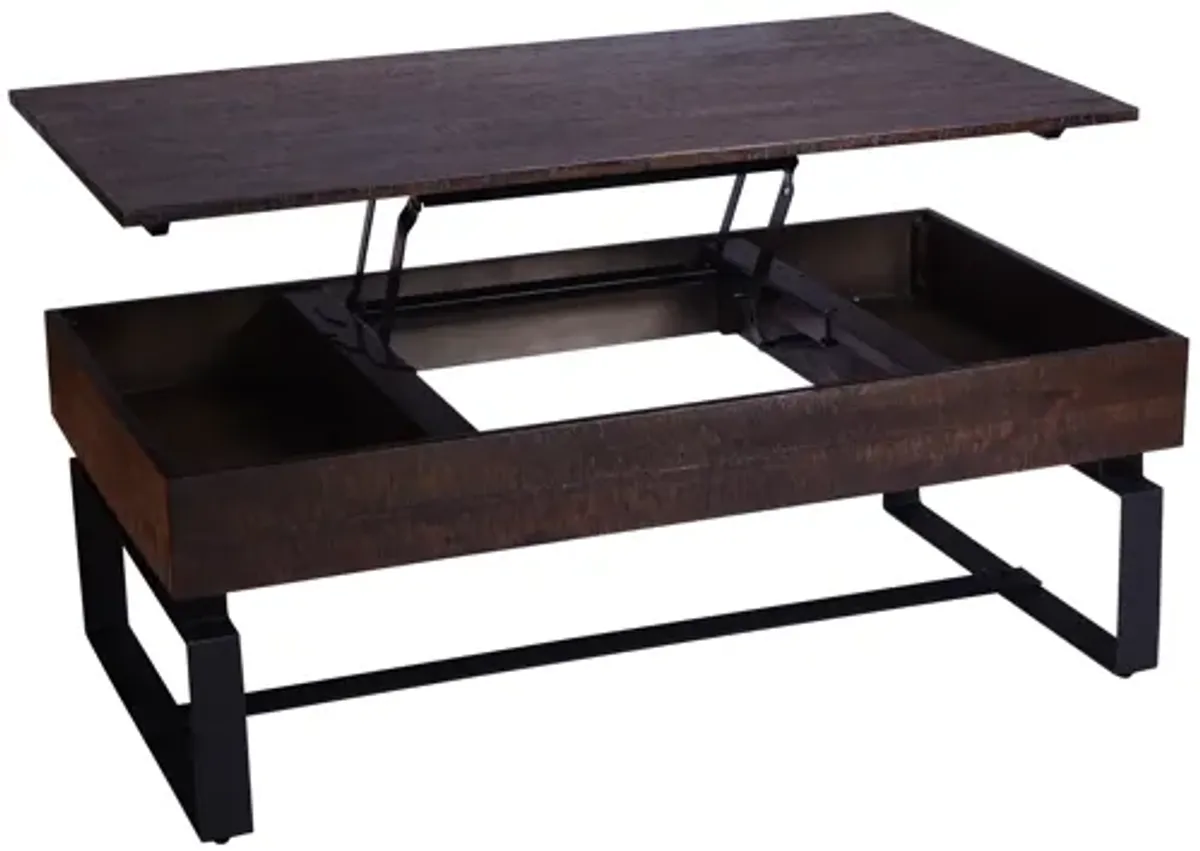 Rustique Lincoln Walnut Lift Top Coffee Table