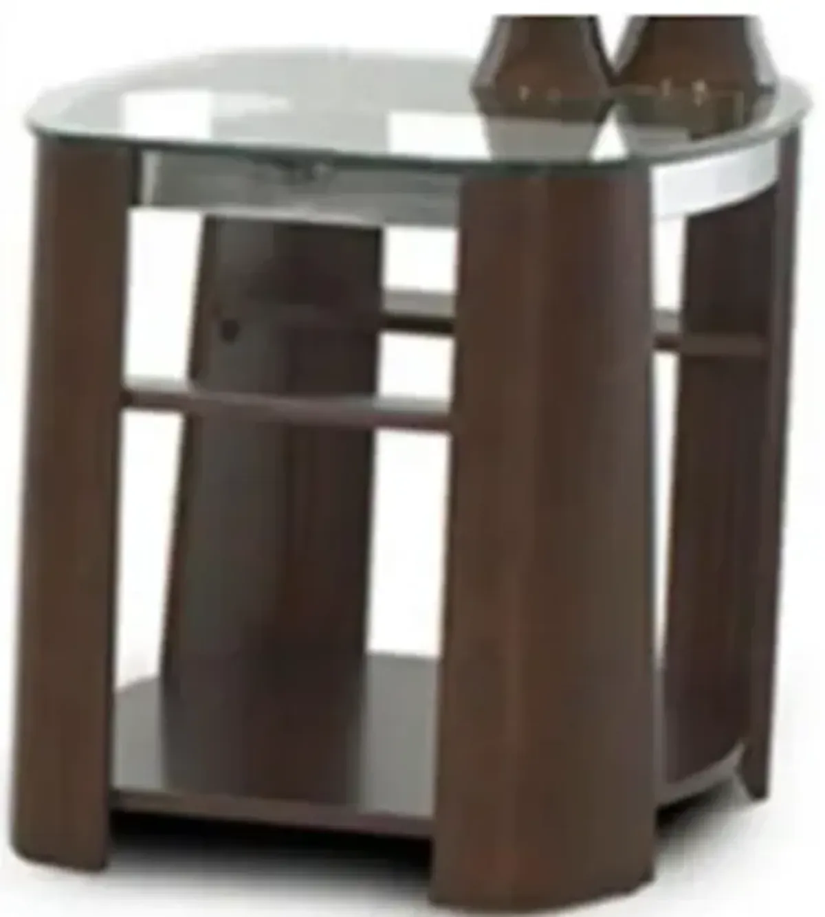 Rustique Vermont Glass Top End Table