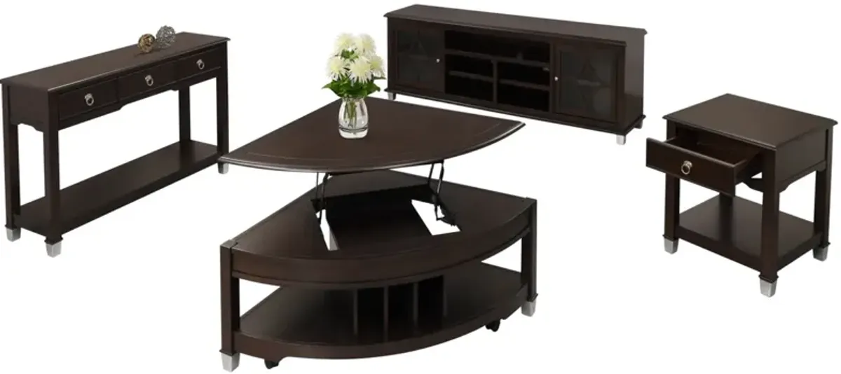 Rustique Charlotte Espresso Pie Lift Top Coffee Table