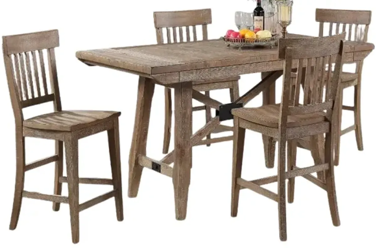 Steve Silver Co. Riverdale 5-Piece Driftwood Counter Dining Set