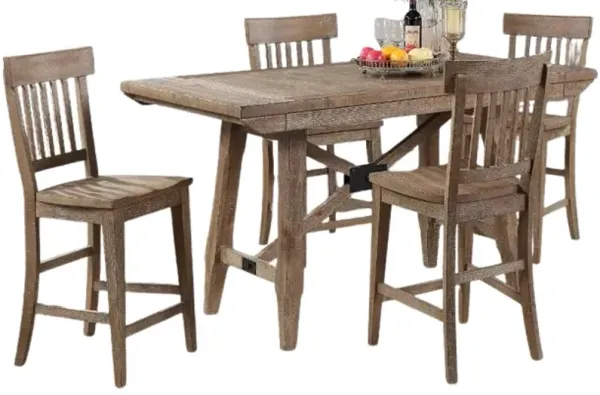 Steve Silver Co. Riverdale 5-Piece Driftwood Counter Dining Set