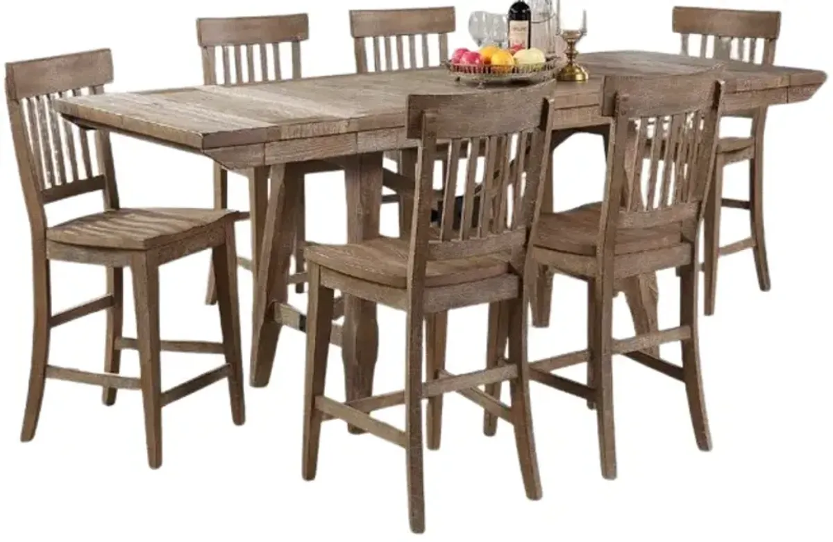 Steve Silver Co. Riverdale 7-Piece Driftwood Counter Dining Set