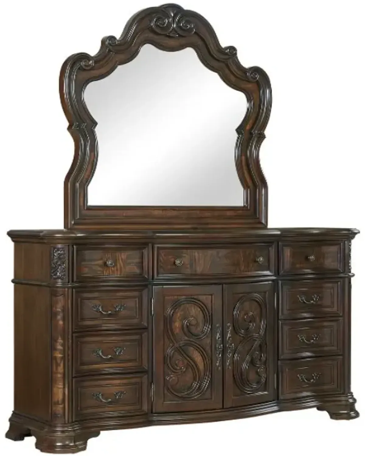 Steve Silver Co. Royale Brown Cherry Dresser with Mirror