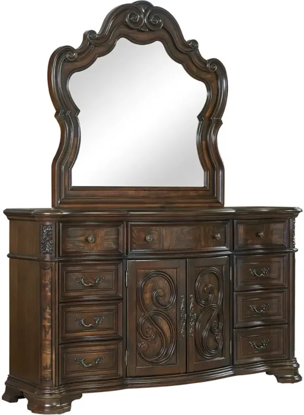 Steve Silver Co. Royale Brown Cherry Dresser and Mirror