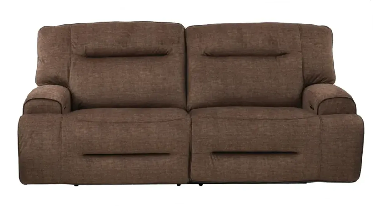 Cheers by Man Wah Chocolate Dual Power Headrest Reclining Sofa