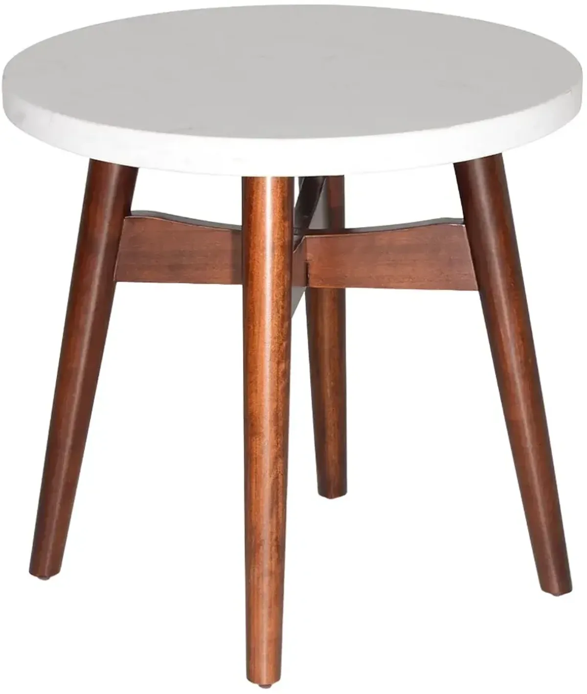 Steve Silver Co. Serena White End Table with Natural Cherry Base