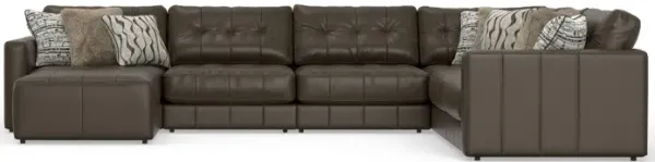 iAmerica Seneca Chocolate 6pc Leather Modular Sectional