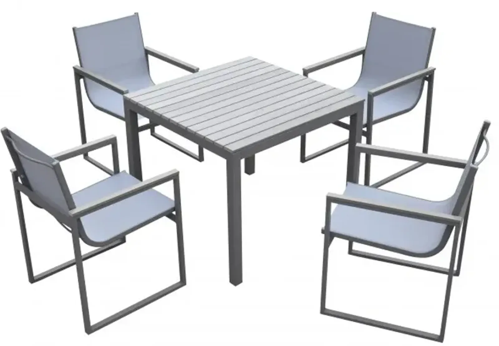 Armen Living Bistro 5-Piece Gray Outdoor Dining Set