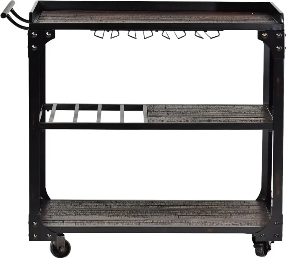 Steve Silver Co. Sherlock Antiqued Dark Charcoal Bar Cart