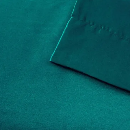 Olliix by Madison Park Essentials 6-Piece Teal Queen Satin Wrinkle-Free Luxurious Sheet Set