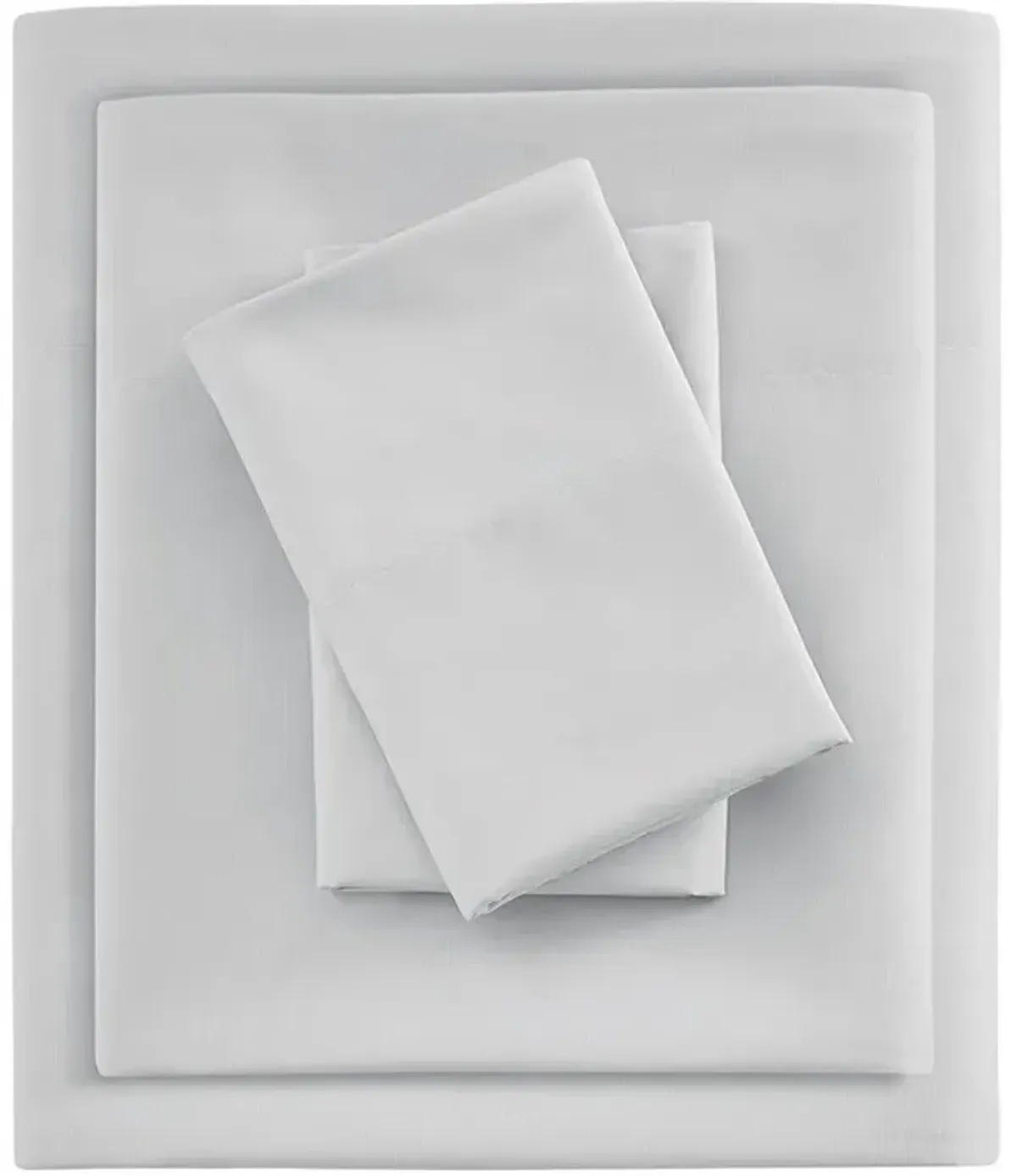 Olliix by Sleep Philosophy Smart Cool Microfiber Light Grey Queen Sheet Set