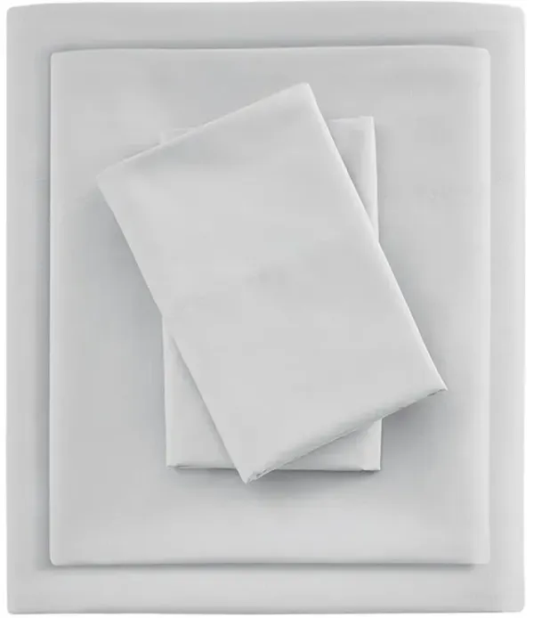 Olliix by Sleep Philosophy Smart Cool Microfiber Light Grey Queen Sheet Set