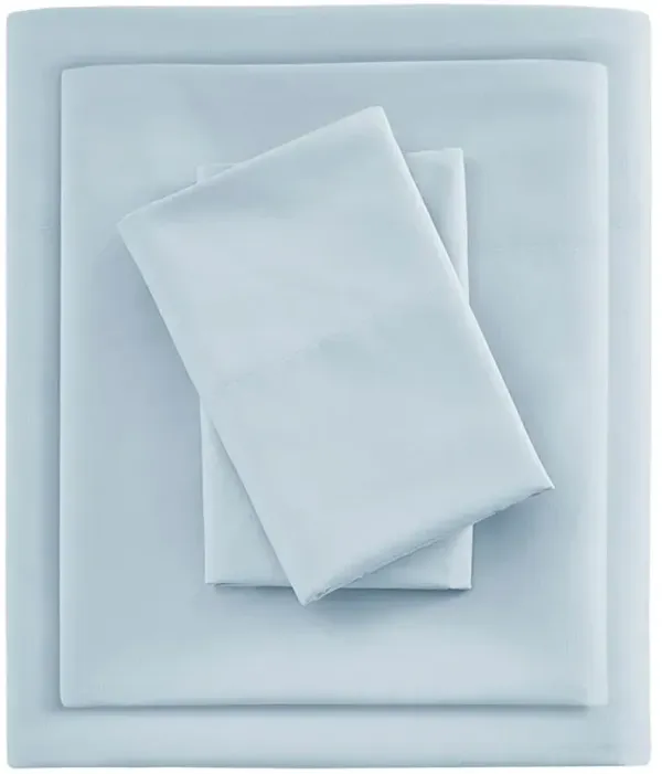 Olliix by Sleep Philosophy Smart Cool Microfiber Blue California King Sheet Set