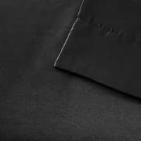 Olliix by Madison Park Essentials 6-Piece Black Full Satin Wrinkle-Free Luxurious Sheet Set