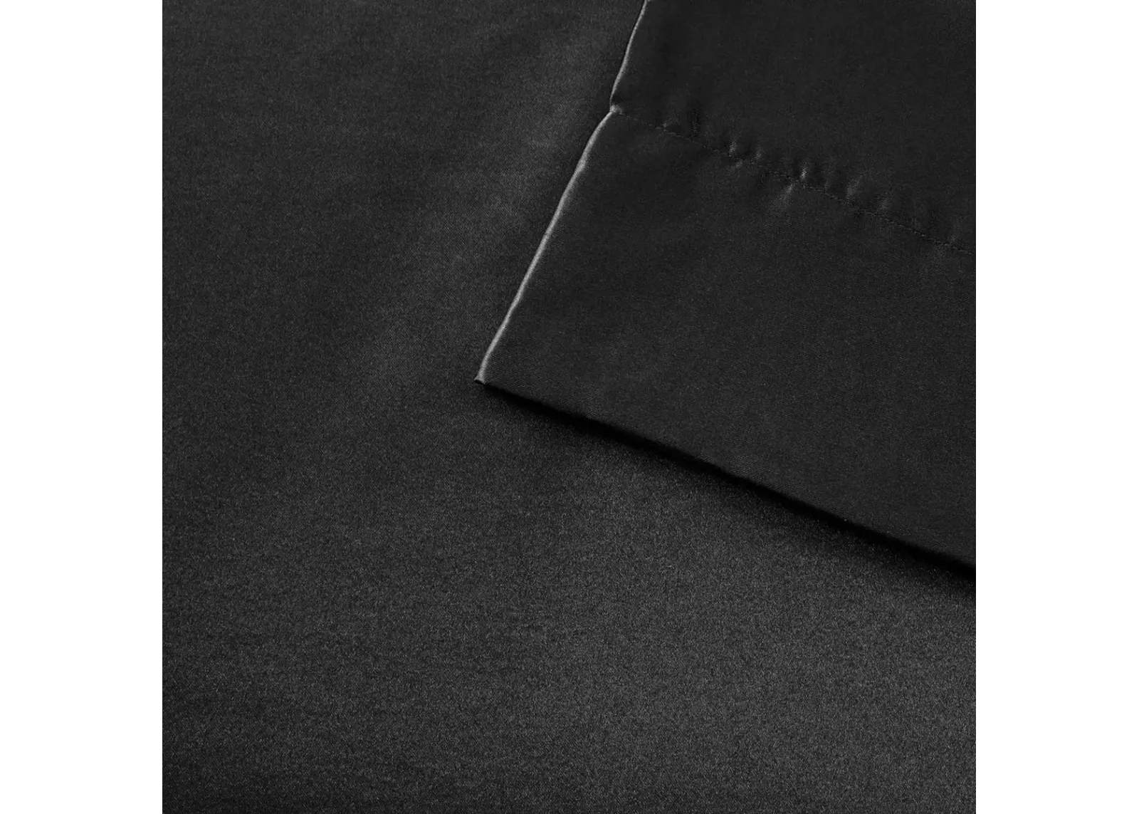 Olliix by Madison Park Essentials 6-Piece Black Full Satin Wrinkle-Free Luxurious Sheet Set