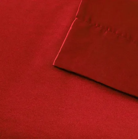 Olliix by Madison Park Essentials 6-Piece Red Queen Satin Wrinkle-Free Luxurious Sheet Set