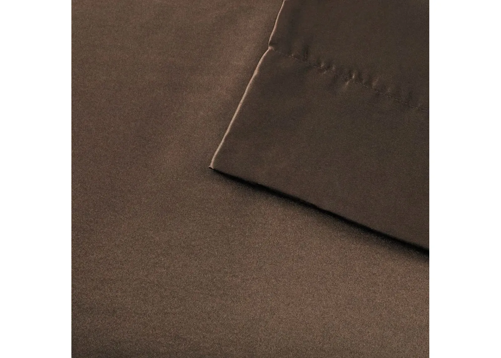 Olliix by Madison Park Essentials 6-Piece Chocolate Queen Satin Wrinkle-Free Luxurious Sheet Set