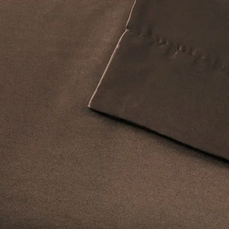 Olliix by Madison Park Essentials 6-Piece Chocolate Queen Satin Wrinkle-Free Luxurious Sheet Set