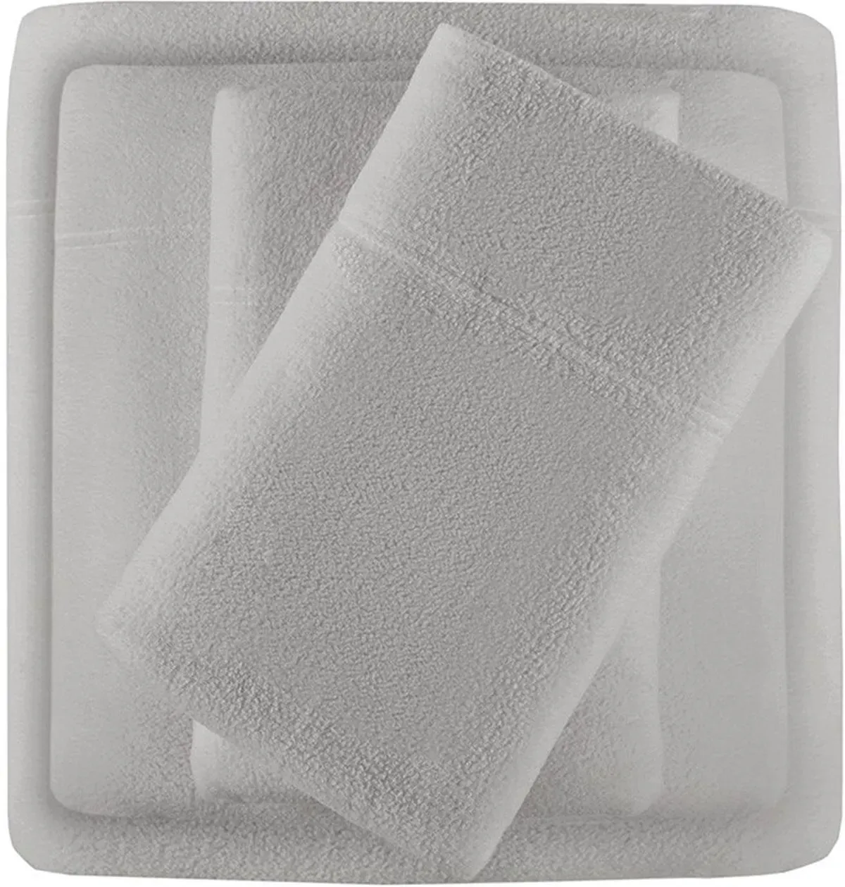Olliix by True North by Sleep Philosophy 3 Piece Grey Twin Micro Fleece Sheet Set