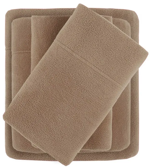 Olliix by True North by Sleep Philosophy 4 Piece Brown Full Micro Fleece Sheet Set